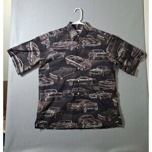 Reyn Spooner Eddy Y Art Vintage Classic Chevy Camaro Car Shirt Mens Medium